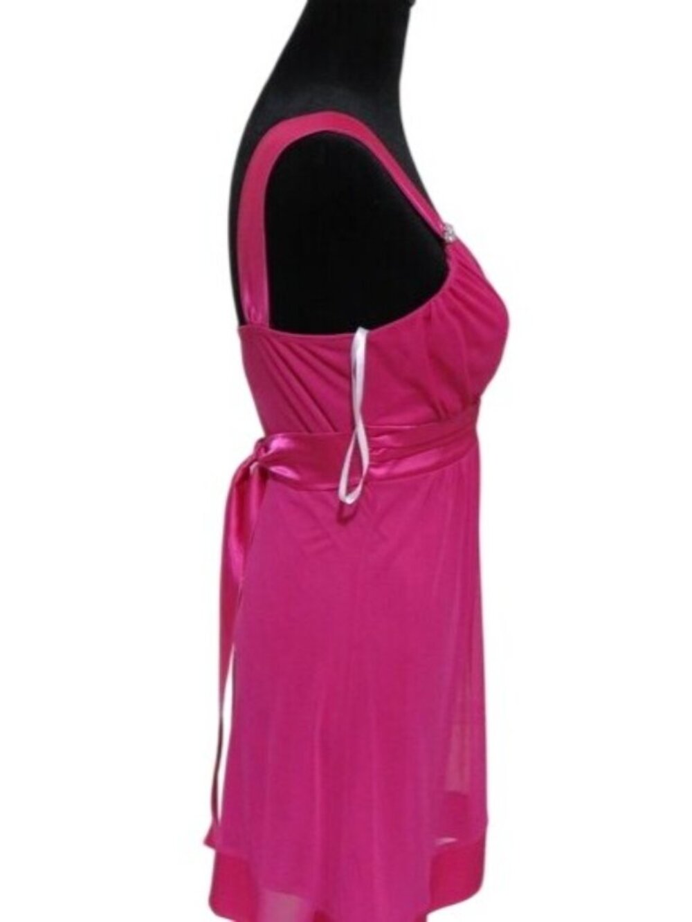 Deb Vibrant Pink Cocktail Bridesmaid Prom Formal mini dress polyester & spandex - Picture 9 of 10